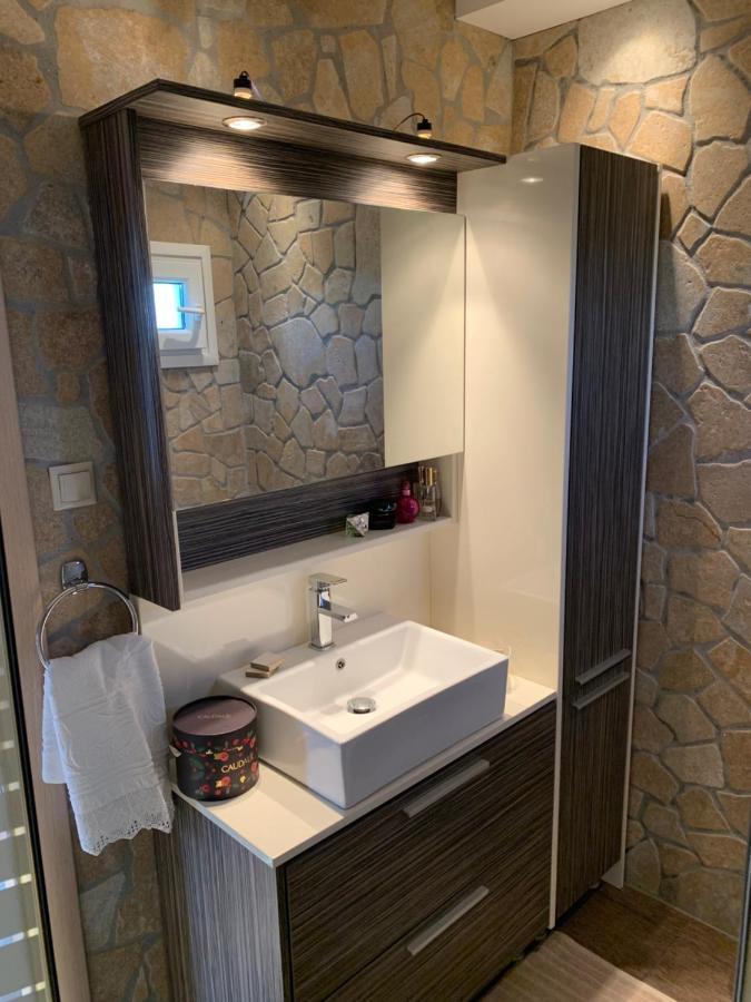 Doormat# Wait 'N Sea, Jacuzzi, Luxury Stone House Apartman Epanomí Kültér fotó